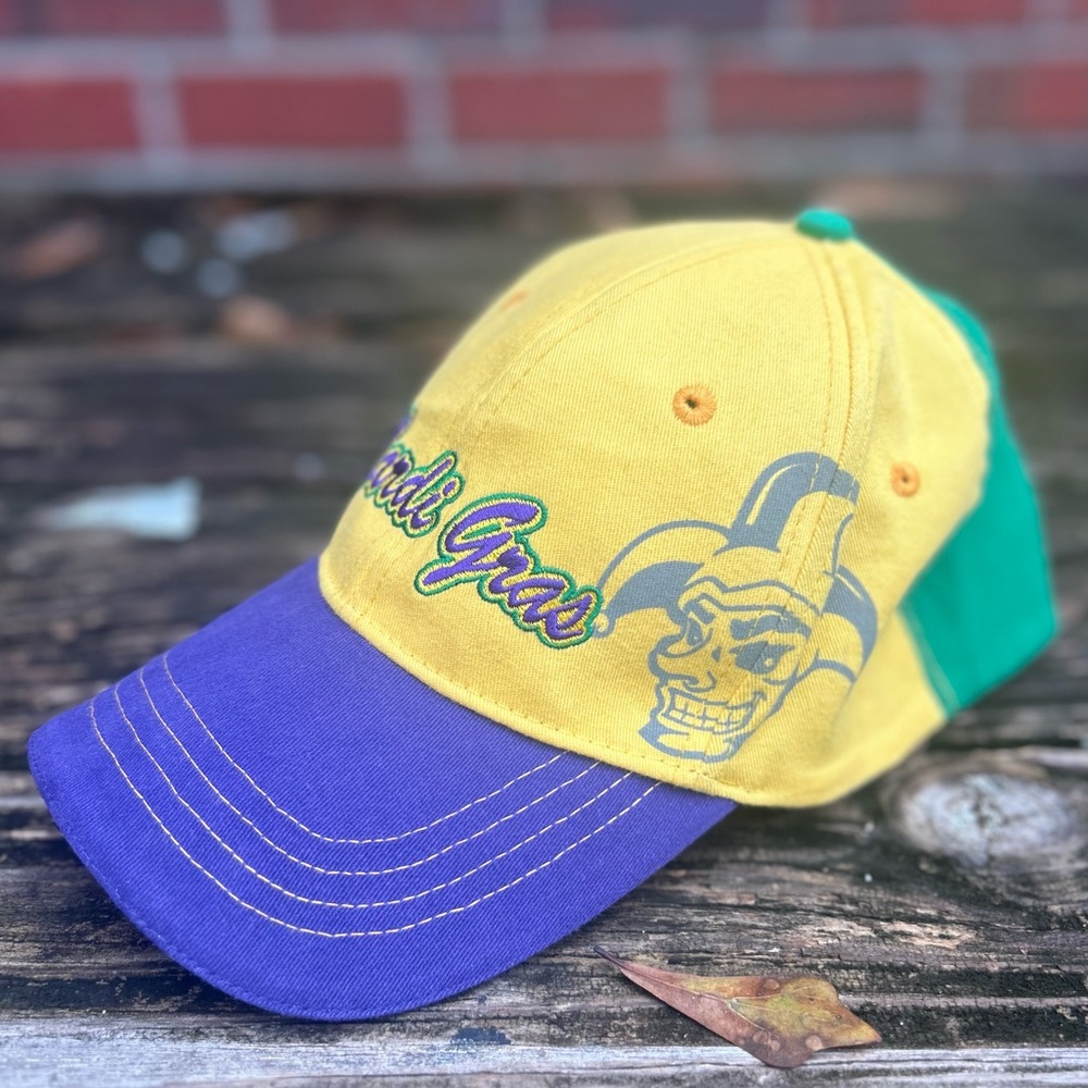 Pel Athletic Mardi Gras Baseball Hat Cap Purple Yellow Green One Size Fits All